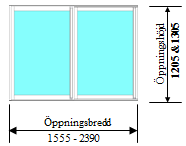 Ene. Skjutfönster 2-delad